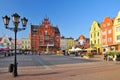 Town Hall and old tenement houses in the market square, Chojnice Royalty Free Stock Photo