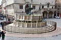 Palazzo dei Priori Vincitori and fountain in Perugia, Umbria