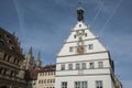 Town Hall Rathaus at Marktplatz - the main square of Rothenburg ob der Tauber, Germany