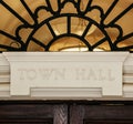 Town Hall sign above door Royalty Free Stock Photo