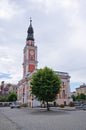 Town hall and square in Leszno, Poland