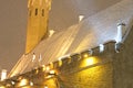 The Town Hall Square in old town of Tallinn, Estonia, in winter time. Christmas market. Royalty Free Stock Photo