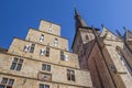 Town hall and St. Marien church in Osnabruck Royalty Free Stock Photo