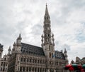 Town Hall Tower in The Grand Place of Brussels Royalty Free Stock Photo