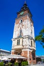 Town hall tower at main Market Square in Krakow, Poland Royalty Free Stock Photo