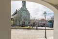 The town hall and the town square in Grafenau in the Bavarian Forest, Germany