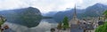 The town of Hallstatt alongside the HallstÃÂ¤tter See