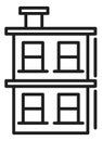 Town house icon. Duplex building in linear style