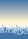 Town houses vertical skyline Royalty Free Stock Photo