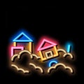 Town Hurricane neon glow icon illustration Royalty Free Stock Photo