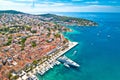 Town of Hvar bay and yachting harbor aerial view Royalty Free Stock Photo