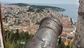 Town of Hvar, Croatia towards Adriatic Sea from Spanjola Fortress Royalty Free Stock Photo