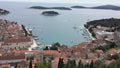 Town of Hvar, Croatia towards Adriatic Sea from Spanjola Fortress Royalty Free Stock Photo