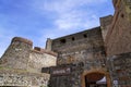 Town interior castle and beach harbour of Collioure Languedoc-Roussillon France Royalty Free Stock Photo