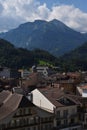 View of the town of Interlaken, Switzerland.