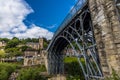 The town of Ironbridge, Shropshire. UK and the ancient bridge across the River Severn Royalty Free Stock Photo