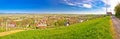Town of Ivanec panorama from green hills, Zagorje, Croatia