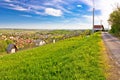 Town of Ivanec panorama from green hills