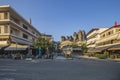 Town of Kalambaka with mountains of Meteora in Thesally, Greece.