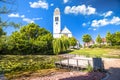 Town of Kehl lake park and church view