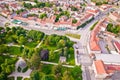 Town of Koprivnica city center aerial panoramic view Royalty Free Stock Photo