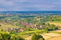 Town of Koprivnica and Podravina nature aerail view Royalty Free Stock Photo