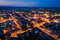 Town of Krizevci aerial panoramic night view Royalty Free Stock Photo
