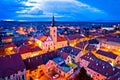 Town of Krizevci aerial panoramic night view Royalty Free Stock Photo