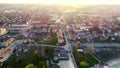 Town of Krizevci at sunset aerial view, Prigorje