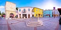 Town of Krk historic main square panoramic view