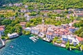Town of Laglio on Como lake aerial panoramic view