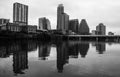 Town Lake Reflection Austin Downtown Monochrome Skyline Cityscape