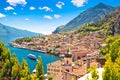 Town of Limone sul Garda on Garda lake view Royalty Free Stock Photo