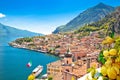 Town of Limone sul Garda on Garda lake view Royalty Free Stock Photo