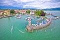 Town of Lindau on Bodensee harbor aerial view Royalty Free Stock Photo