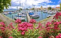 Town of Lindau on Bodensee lake panoramic view Royalty Free Stock Photo