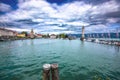 Town of Lindau on Bodensee lake panoramic view Royalty Free Stock Photo