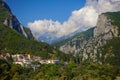 The town of Litochoro with Mount Olympus in the background Royalty Free Stock Photo