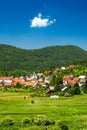 Town of Lokve in Gorski kotar, Croatia, in summer, panoramic view Royalty Free Stock Photo