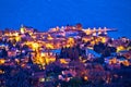 Town of Lovran aerial evening view Royalty Free Stock Photo