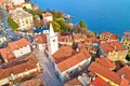 Town of Lovran historic center archutecture aerial view Royalty Free Stock Photo