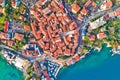 Town of Lovran historic center and coastline aerial view Royalty Free Stock Photo