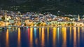 Town Makarska in Croatia at night Royalty Free Stock Photo