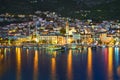 Town Makarska in Croatia at night Royalty Free Stock Photo