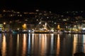 Town Makarska in Croatia at night Royalty Free Stock Photo