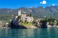 Town of Malcesine castle and waterfront view, Lago di Garda Royalty Free Stock Photo
