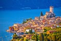 Town of Malcesine on Lago di Garda skyline view Royalty Free Stock Photo