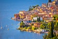 Town of Malcesine on Lago di Garda watefront view Royalty Free Stock Photo