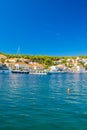 Town of Mali Losinj in Croatia, marina and sail boats on Adriatic coastline Royalty Free Stock Photo