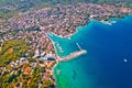 Town of Malinska coastline aerial view, Island of Krk